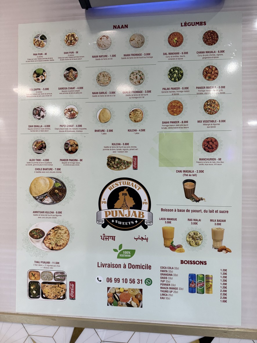 Restaurant Punjab Sweets menu 1