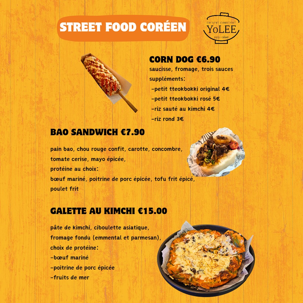 YOLEE restaurant coréen menu 3