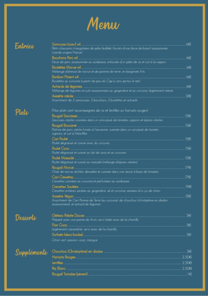 Papa Yoyo menu 2