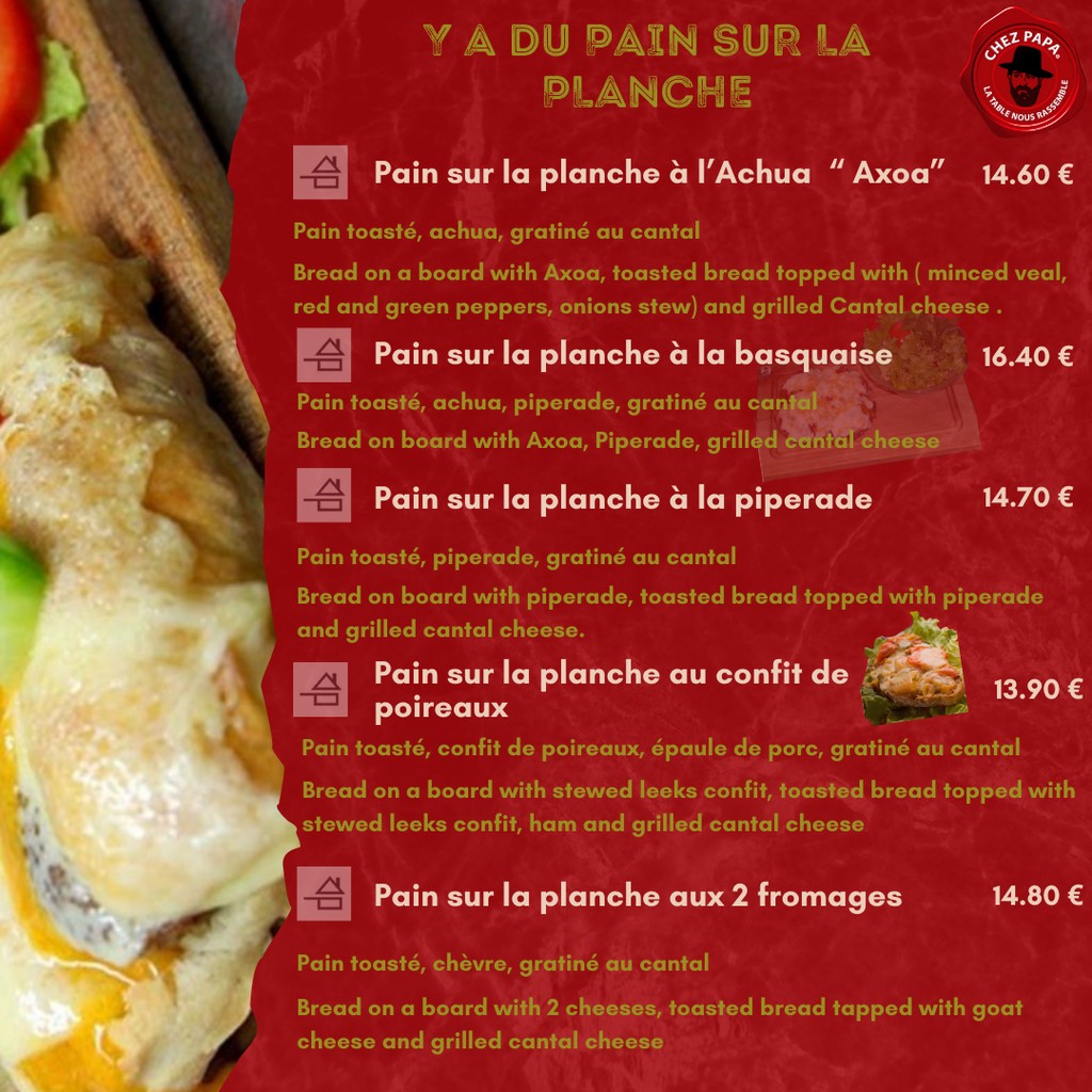 Chez Papa Asnières menu 4