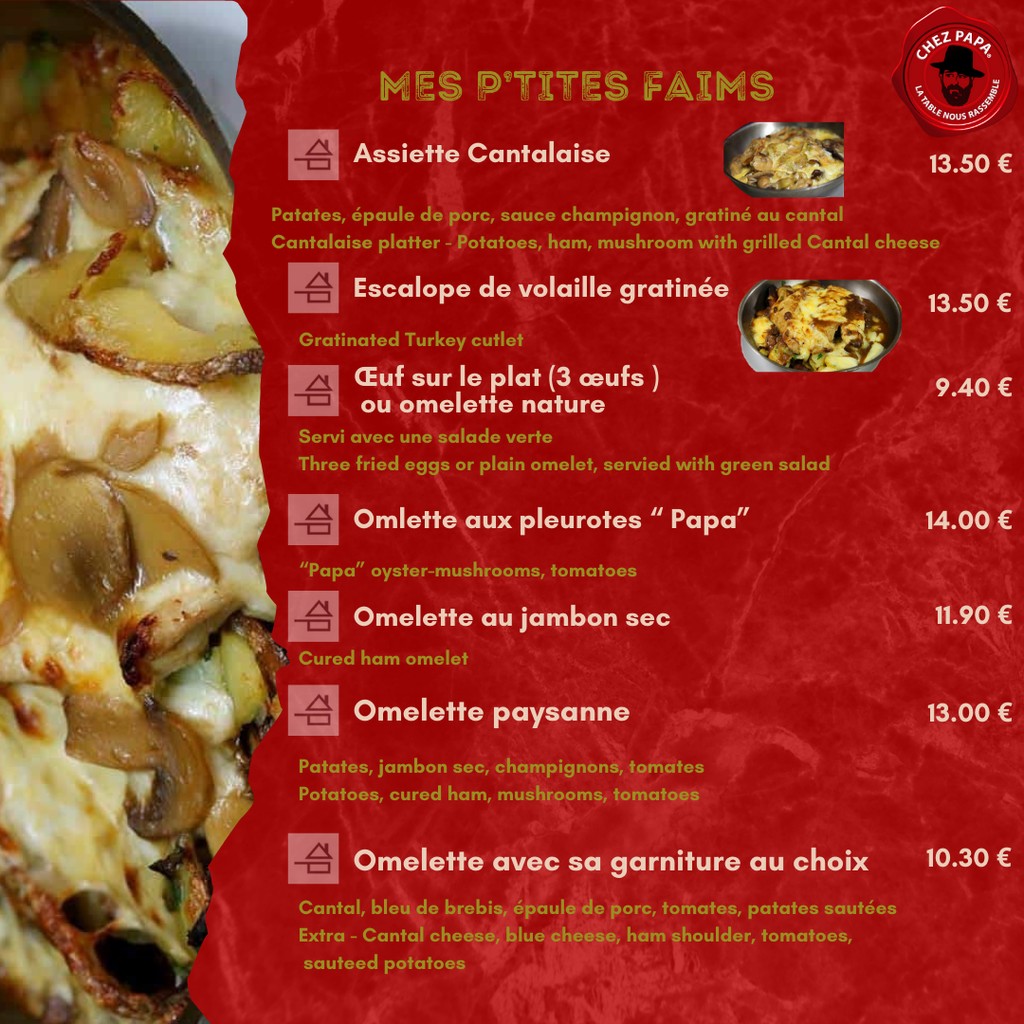 Chez Papa Asnières menu 9