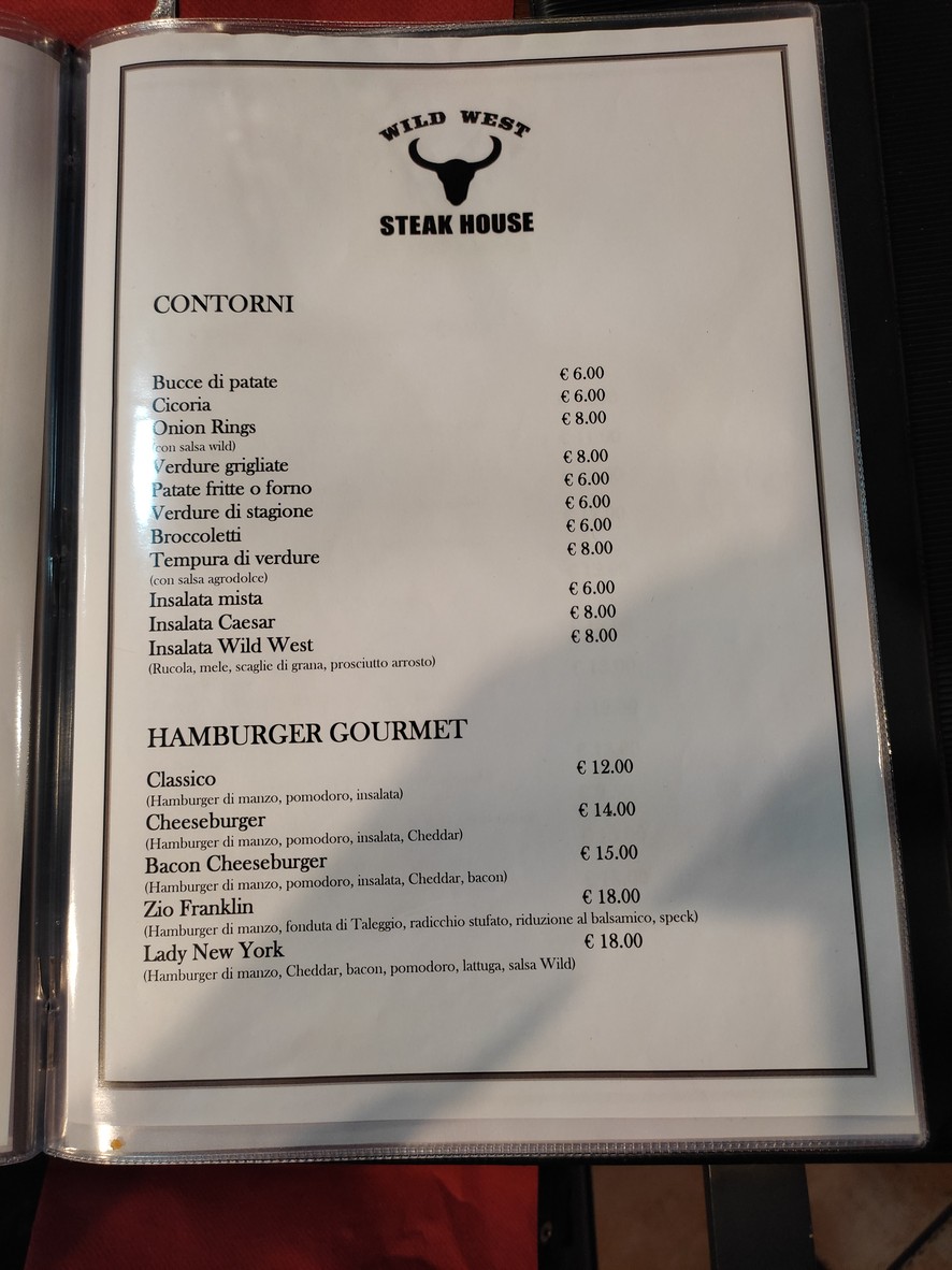 WILD WEST STEAK HOUSE menu 3