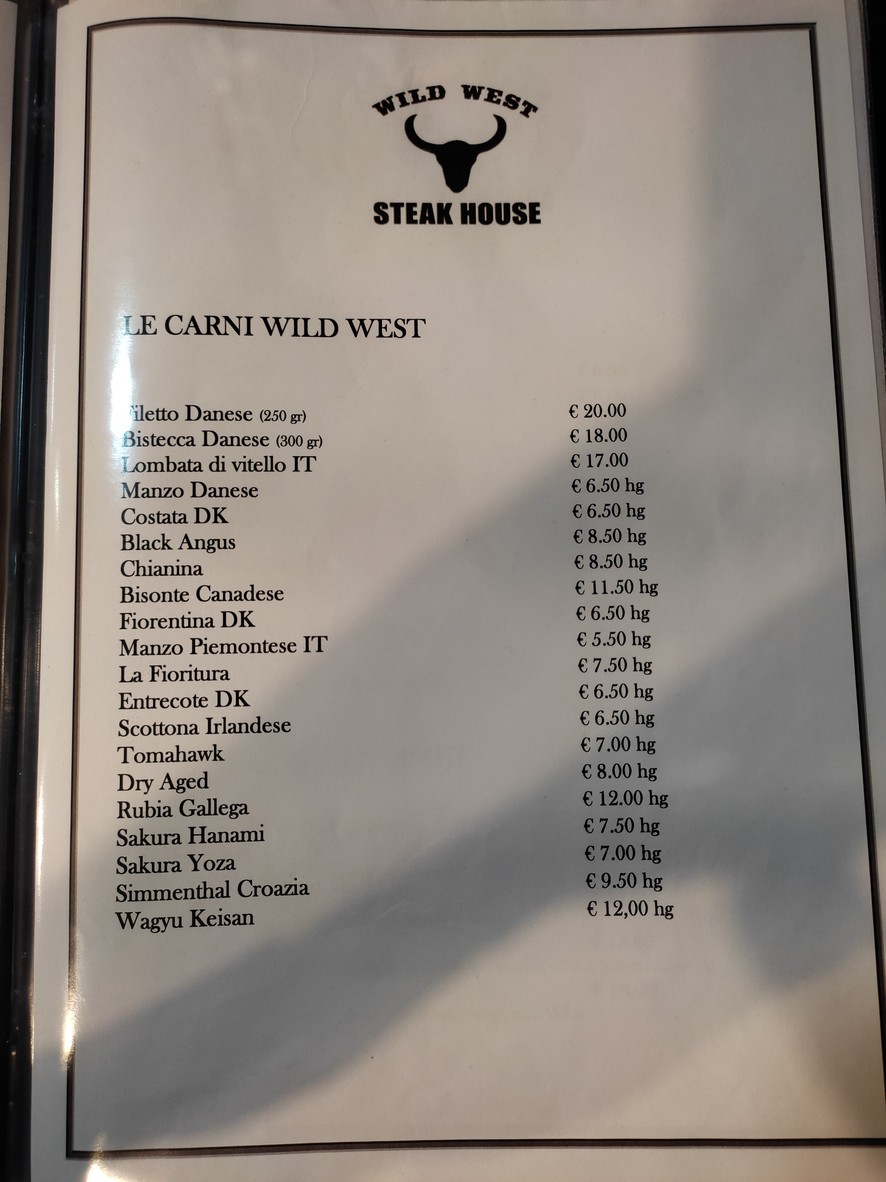 WILD WEST STEAK HOUSE menu 4