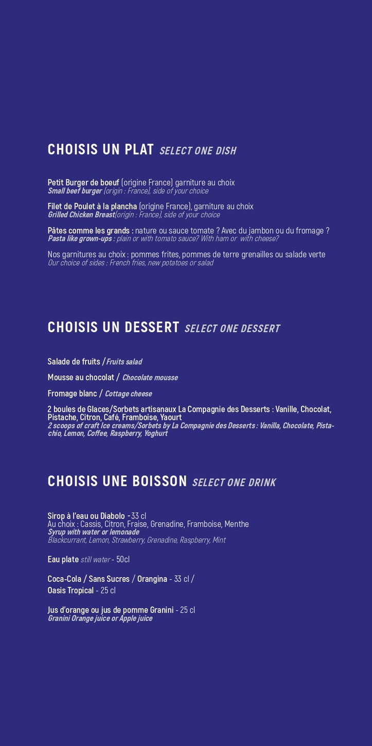 Halle Quatre menu 1