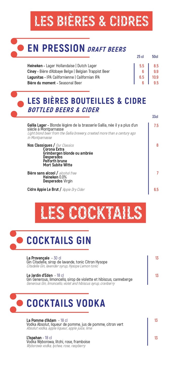Halle Quatre menu 3