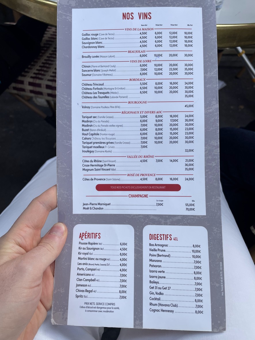 Au Métro menu 2