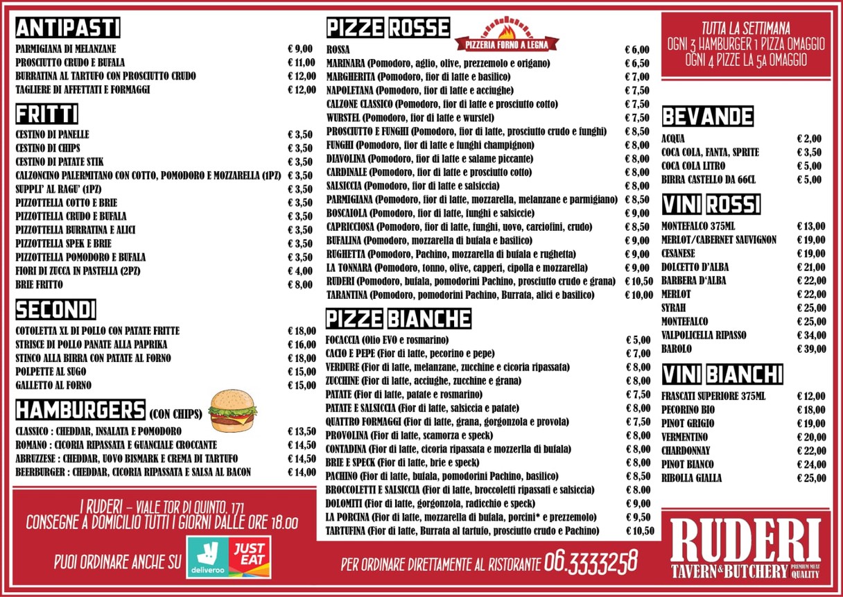 I Ruderi Tavern & Butchery menu 1