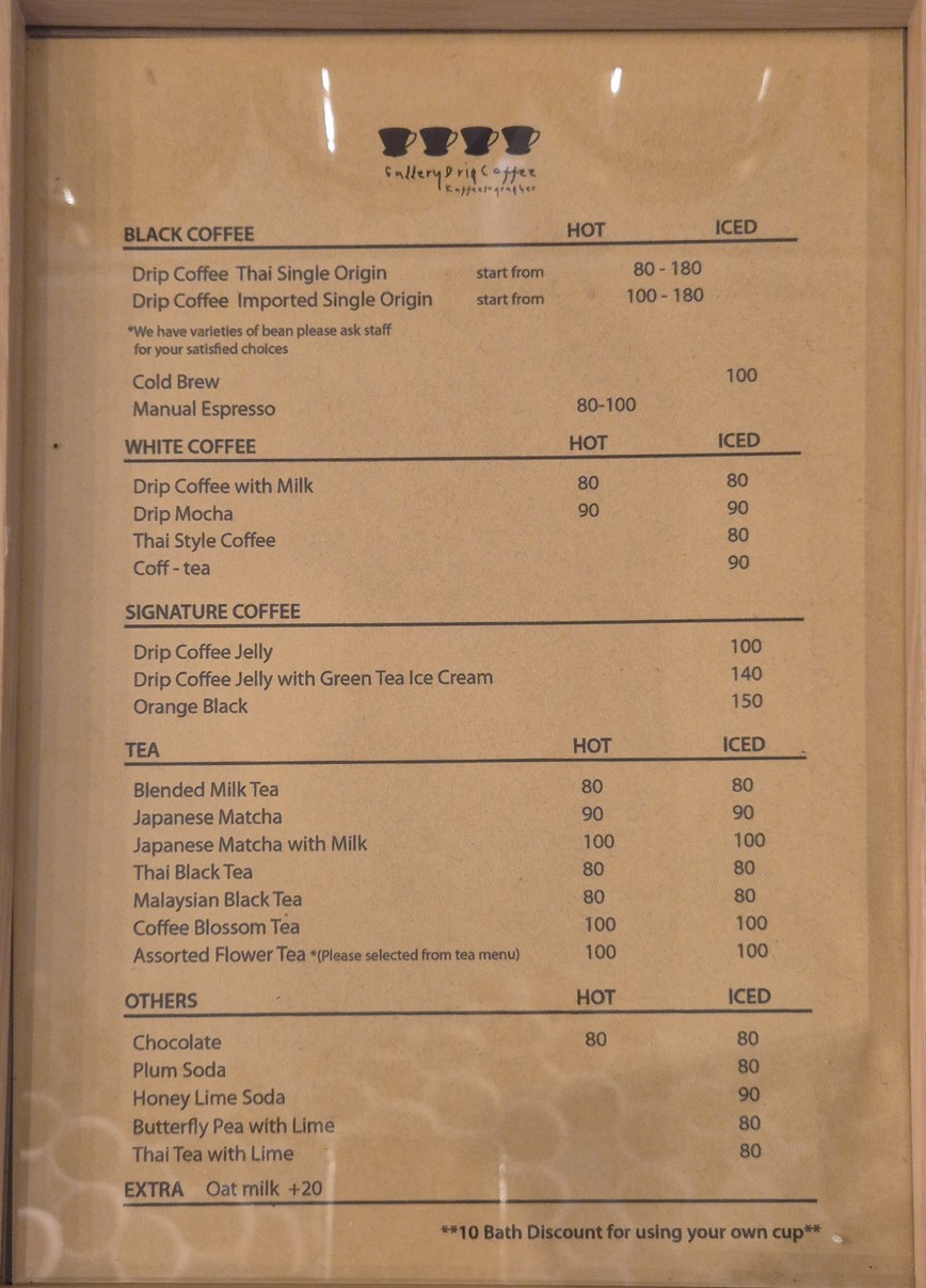 Gallery Coffee Drip menu 2