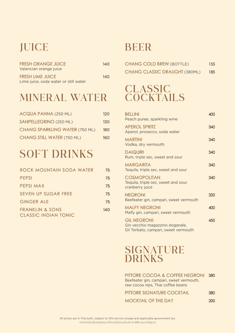 Cafe Pittore menu 3