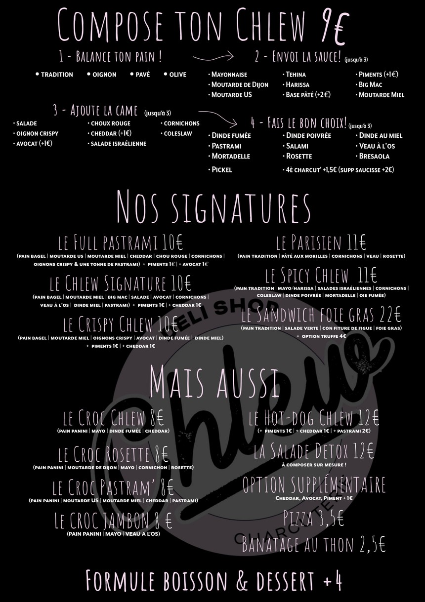 Chlew menu 1