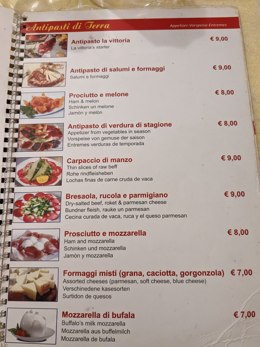Ristorante Piccolo Spazio menu 1