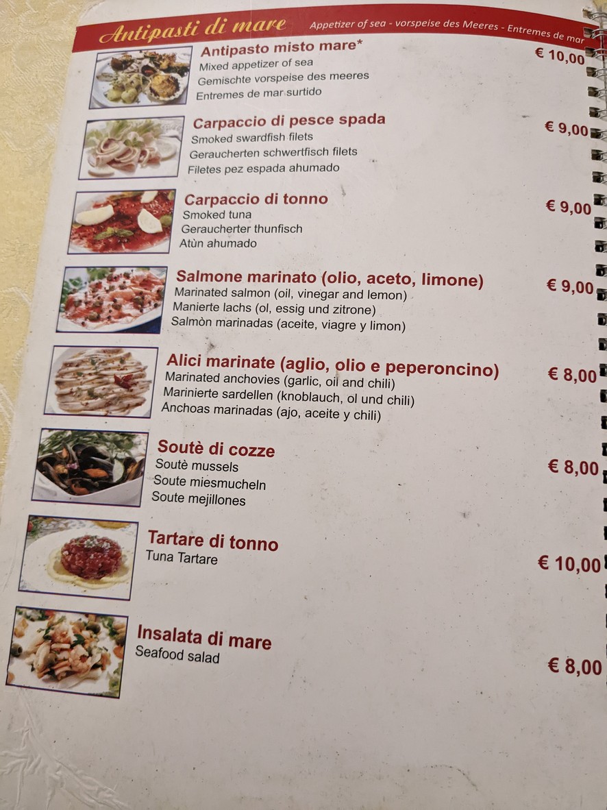 Ristorante Piccolo Spazio menu 2