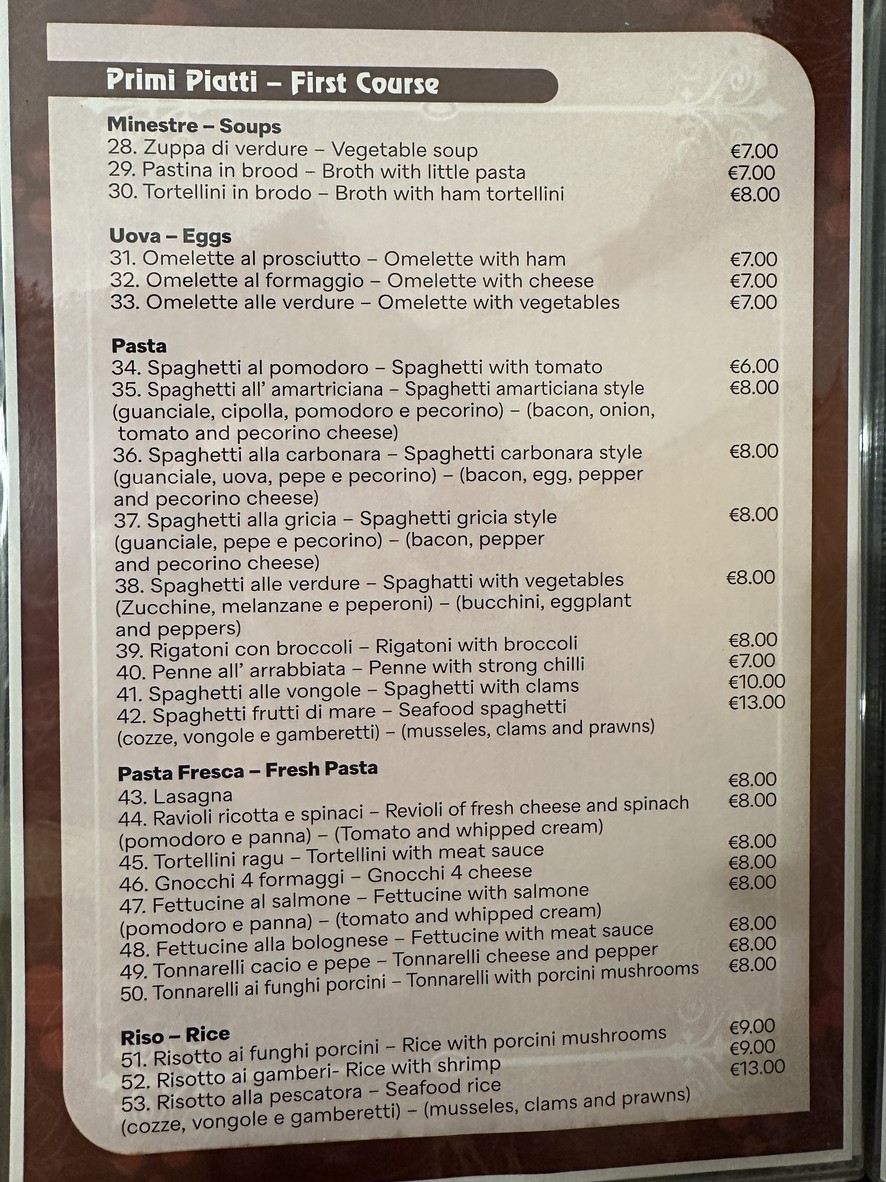 Ristorante Piccolo Spazio menu 3