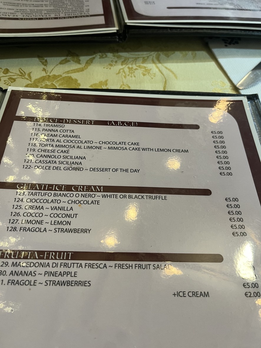 Ristorante Piccolo Spazio menu 5