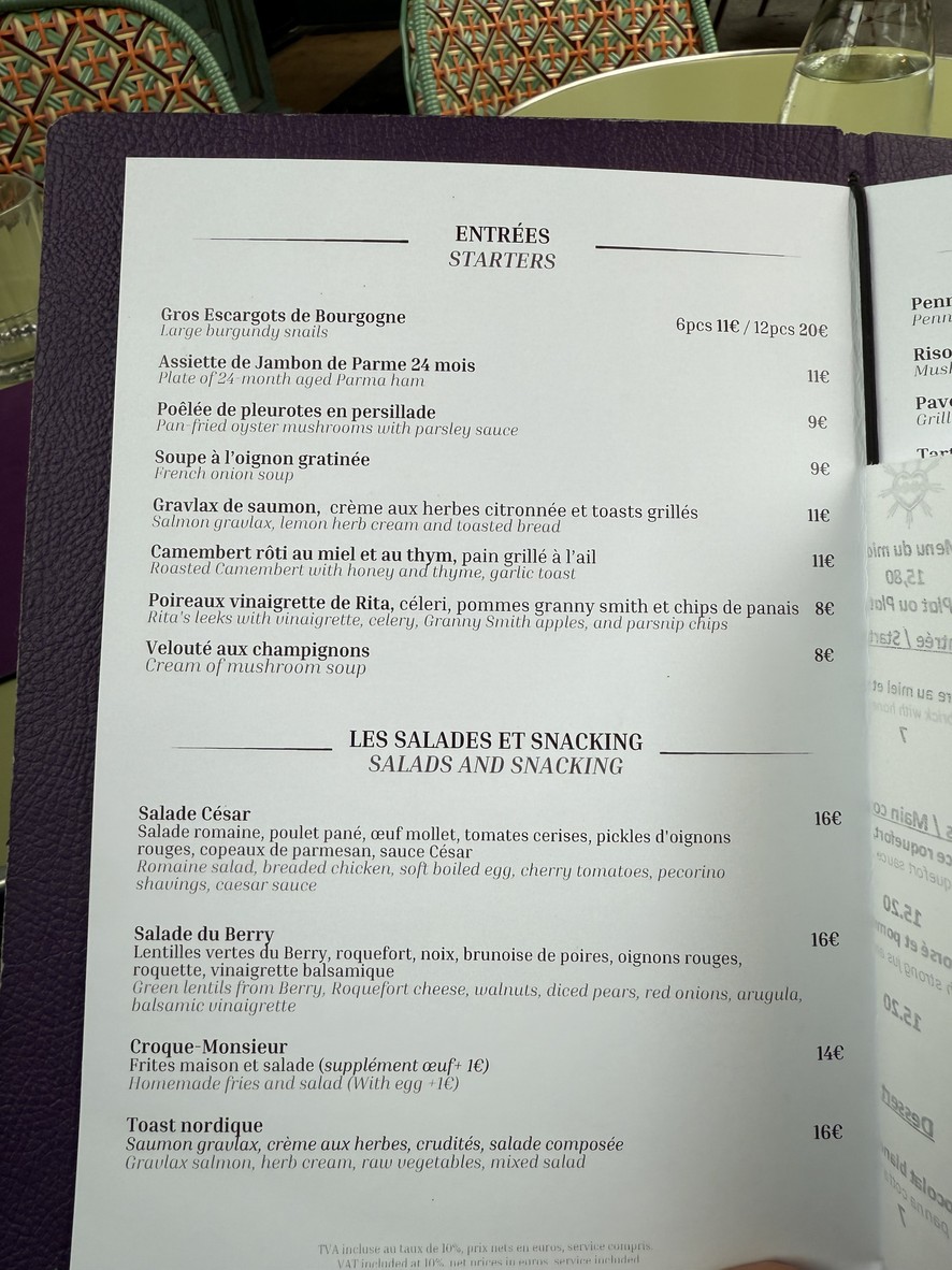 Rita menu 1