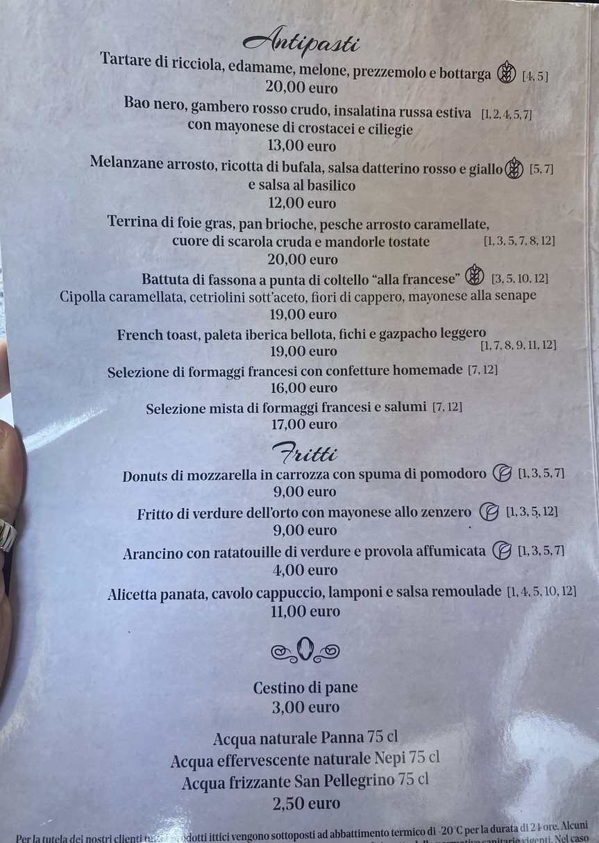 Madeleine menu 1