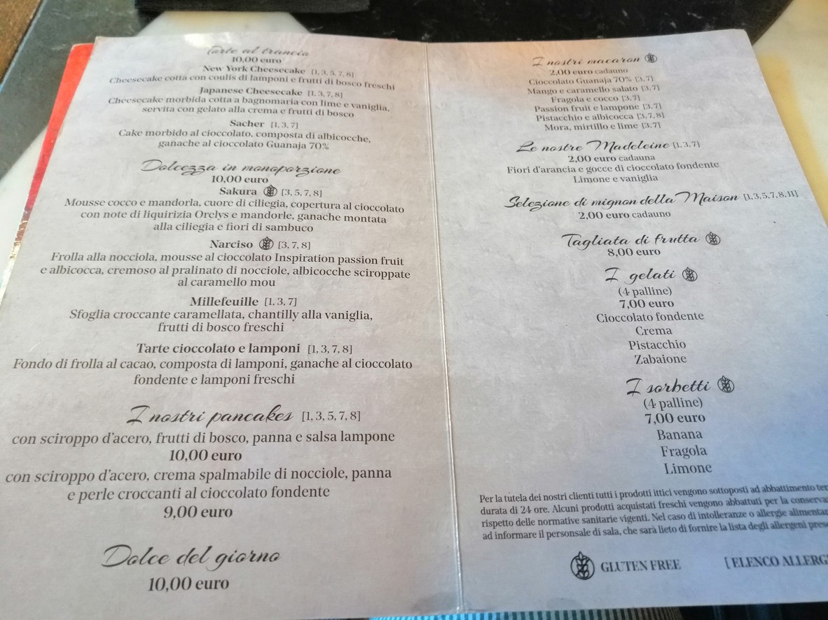 Madeleine menu 5