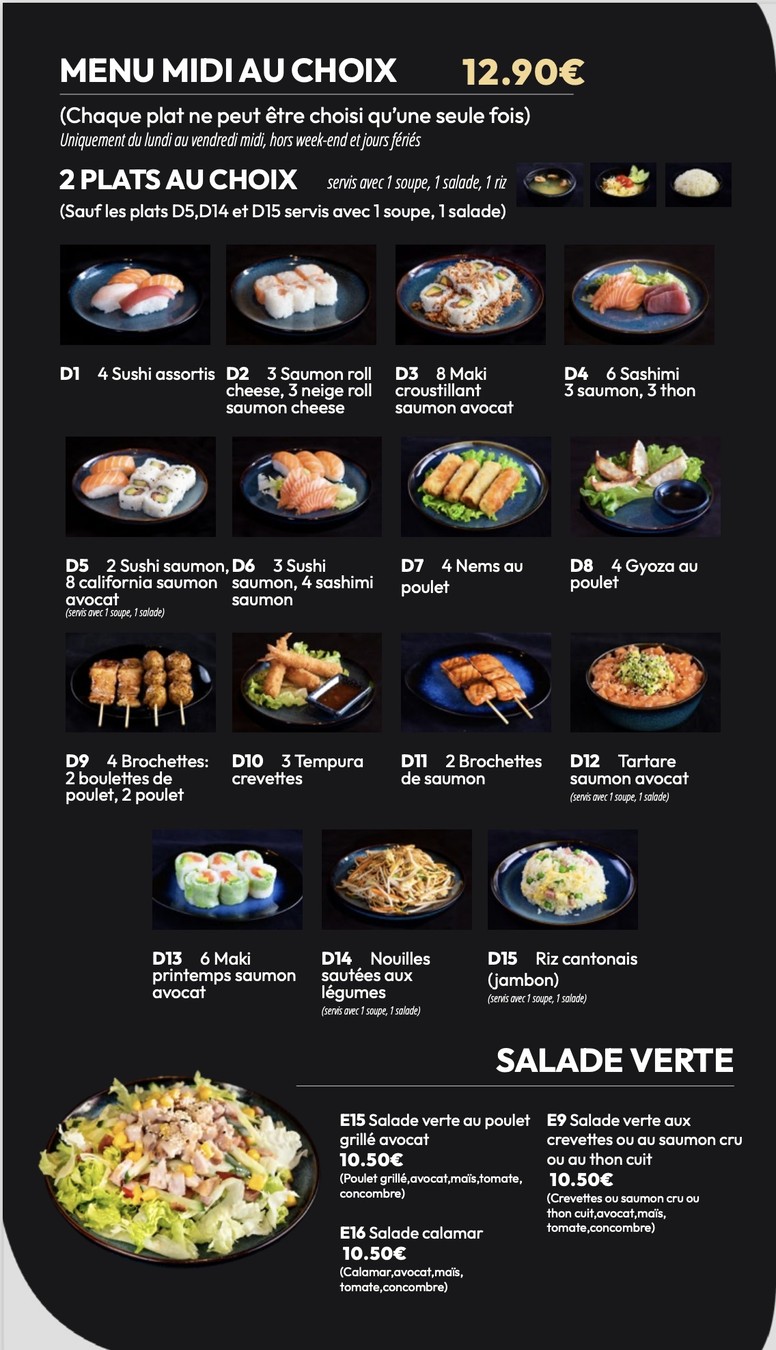 Izu Sushi Vanves menu 1