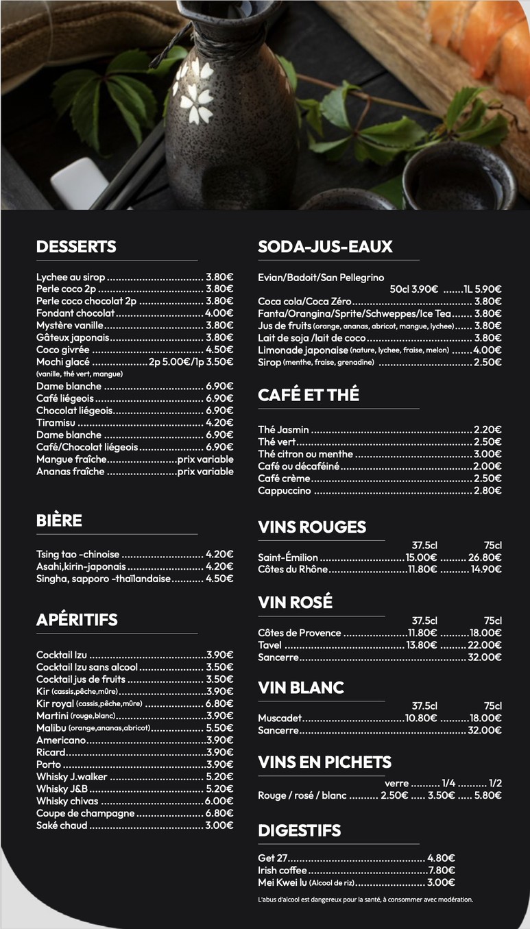 Izu Sushi Vanves menu 10