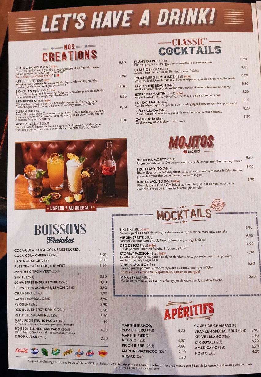 Au Bureau - Pub et Brasserie menu 4