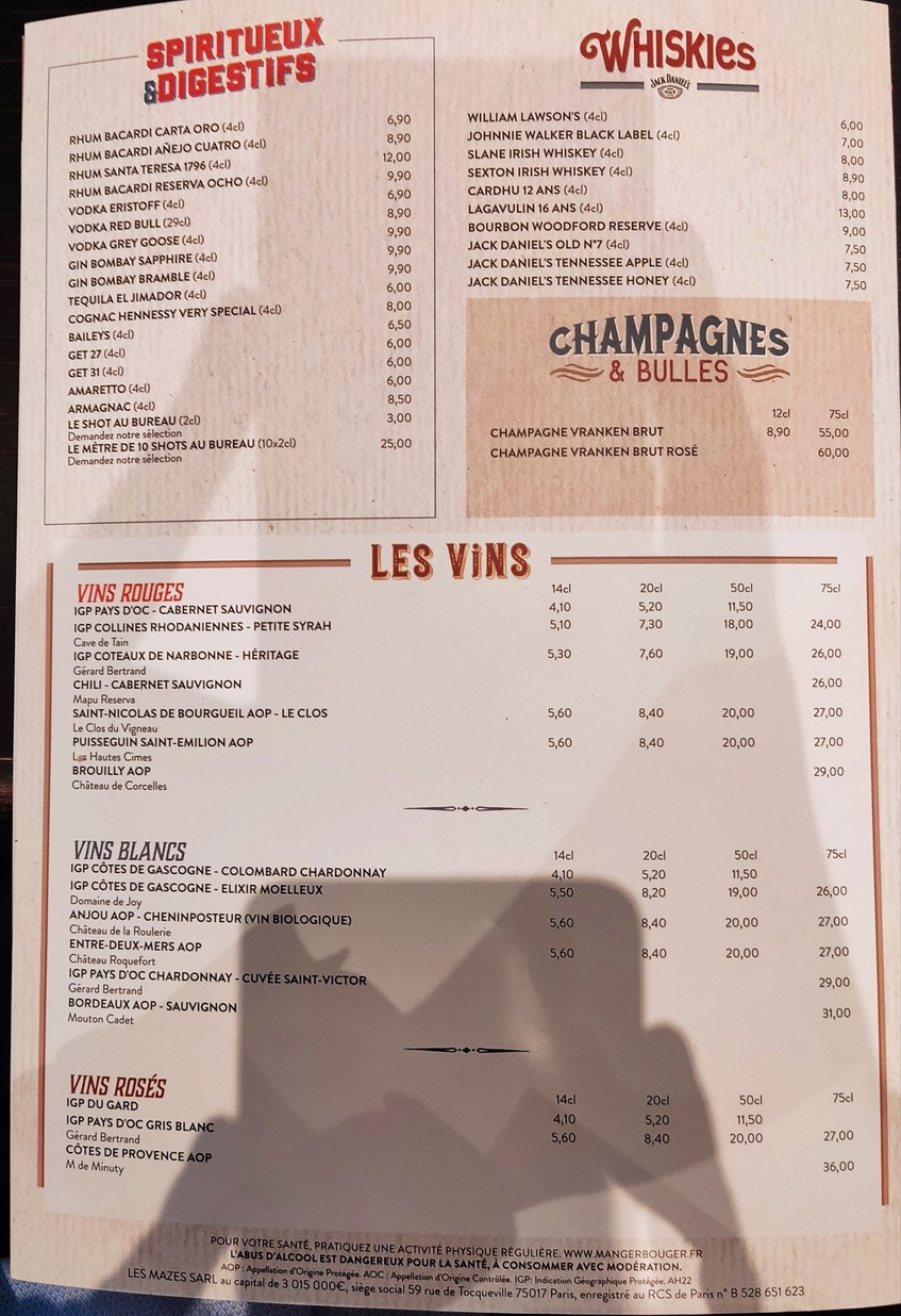 Au Bureau - Pub et Brasserie menu 5