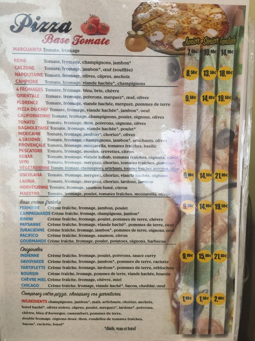 Pizza Maestro. menu 1