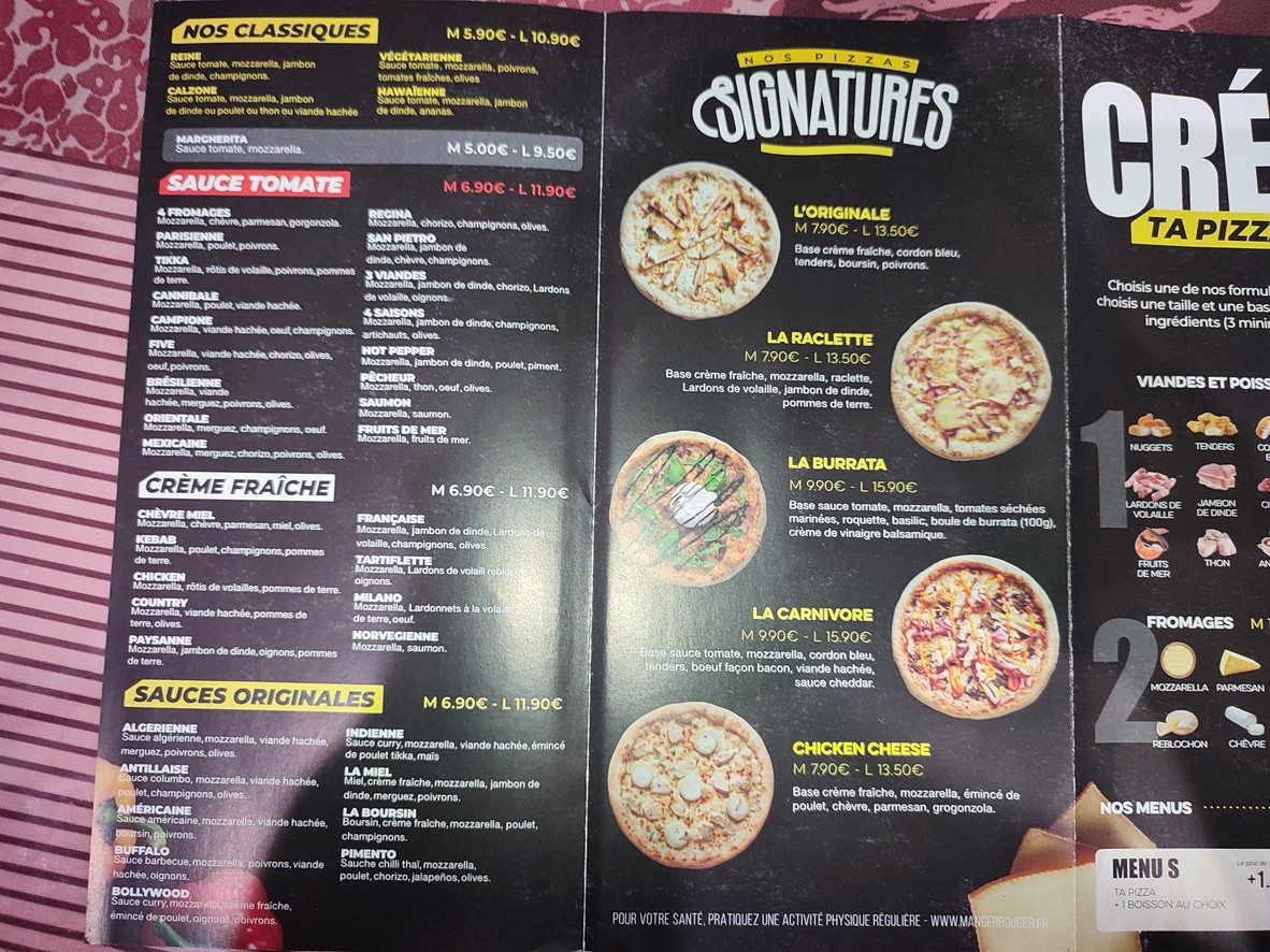 Five Pizza Original - Drancy menu 1