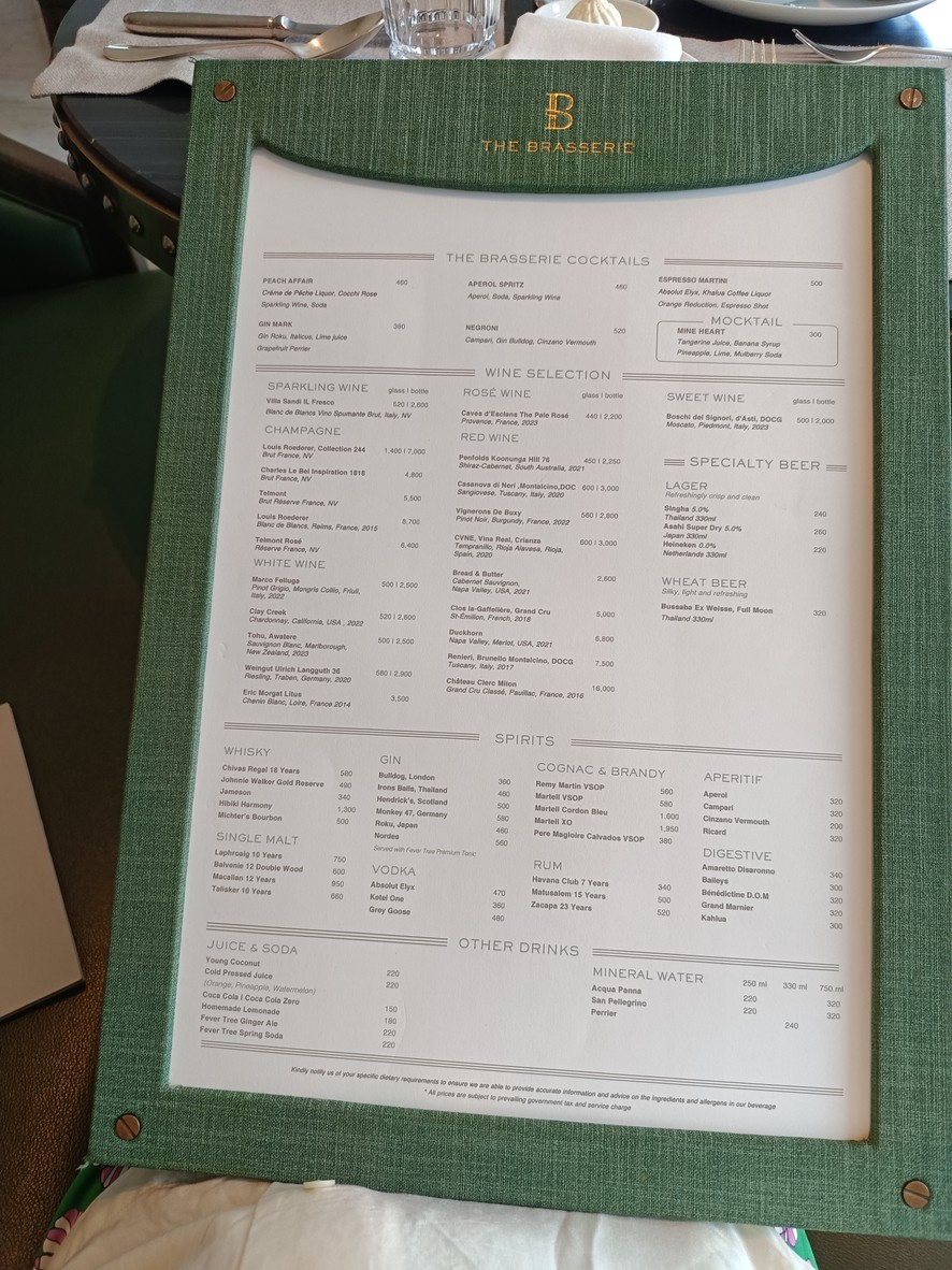 The Brasserie menu 4