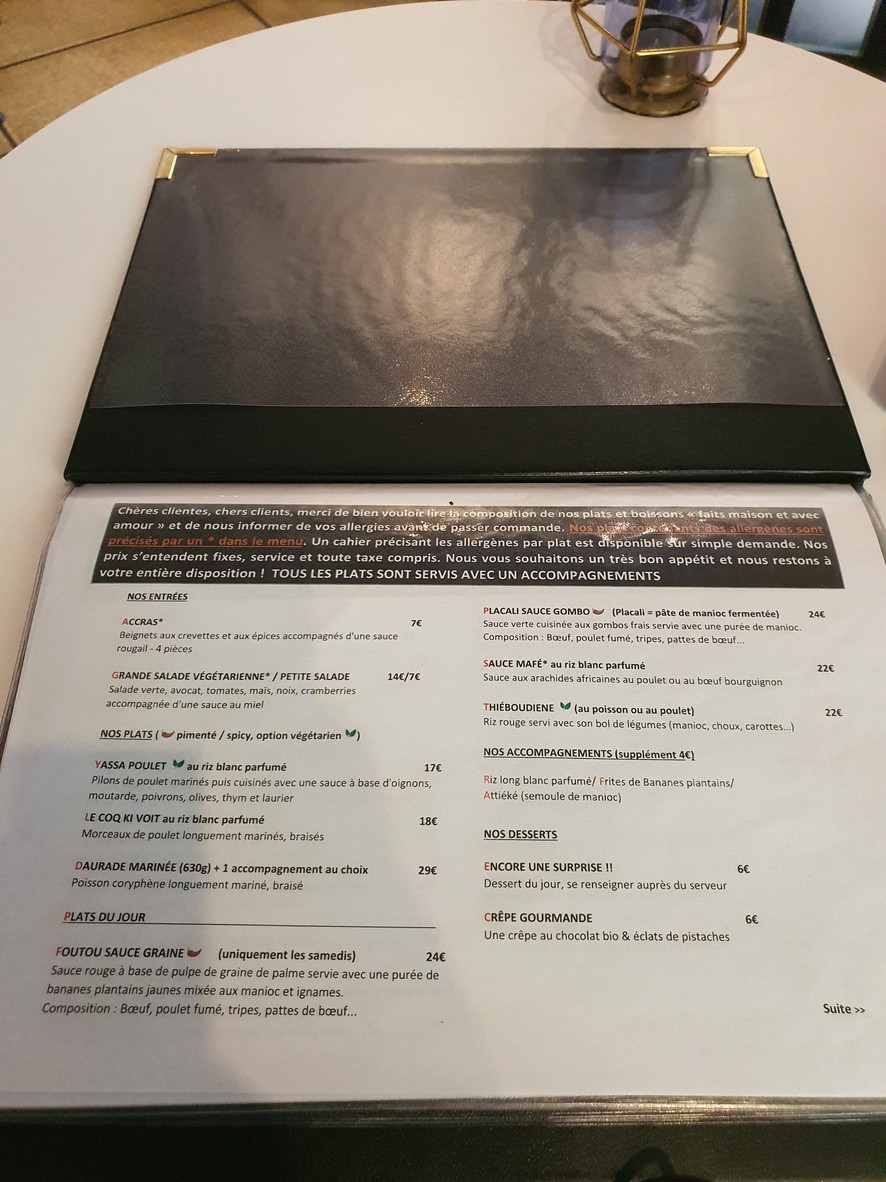 Le Coqkivoire menu 2
