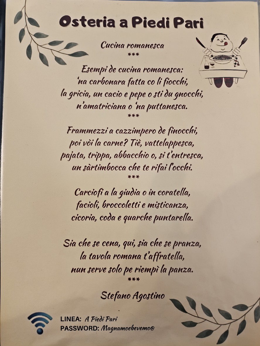 Osteria A Piedi Pari menu 1