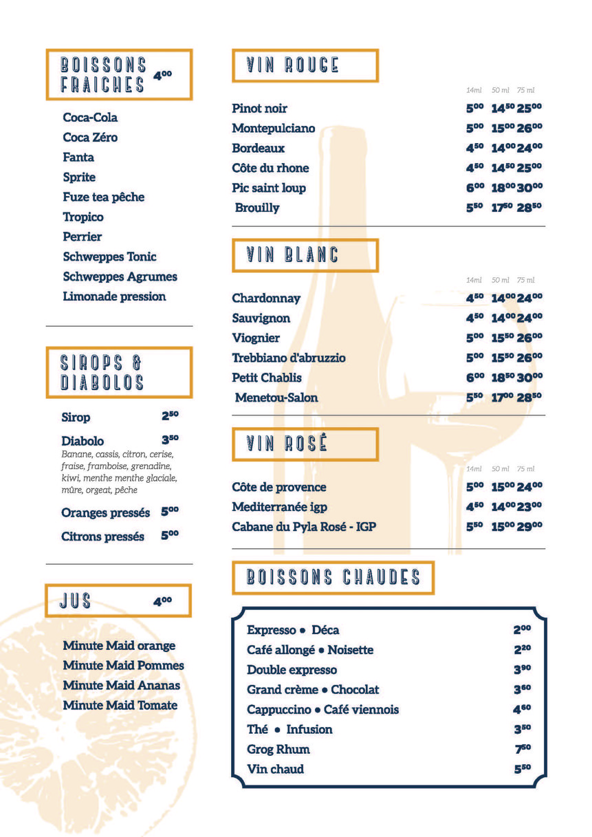 Chez sofia menu 3