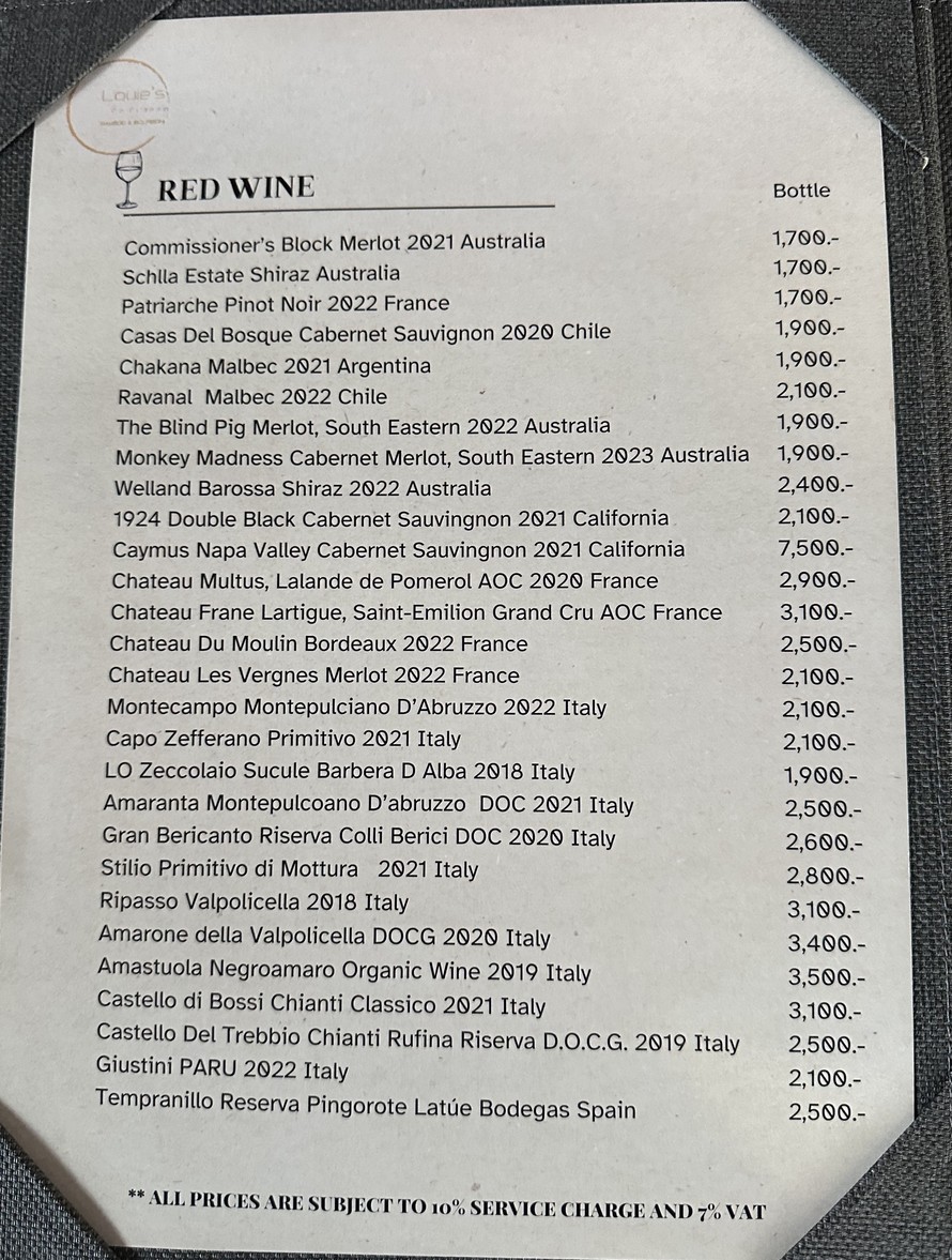 The Irish Pub Bangkok menu 4