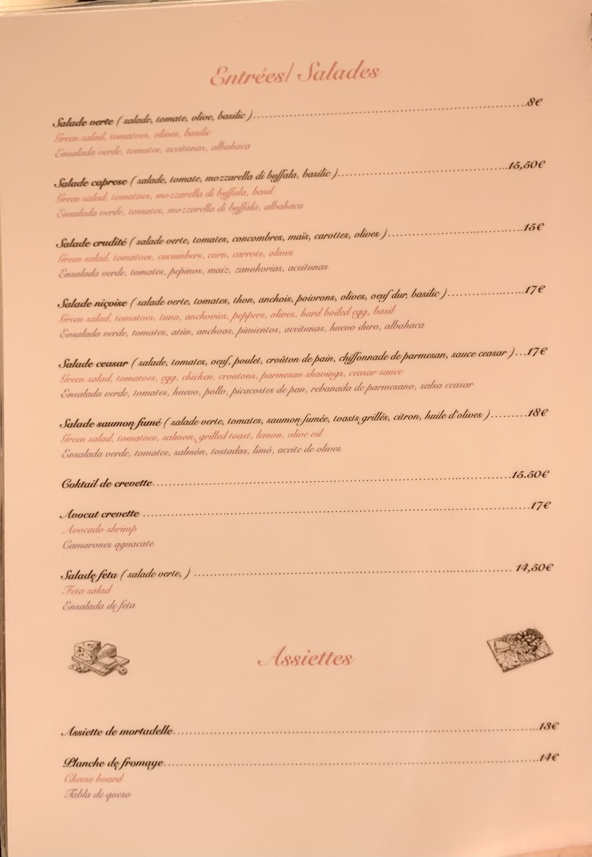 La Crêperie Eiffel menu 1