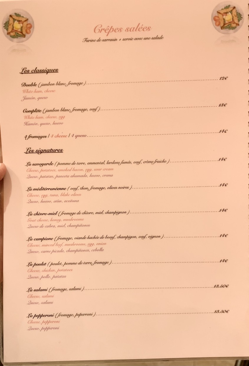 La Crêperie Eiffel menu 2
