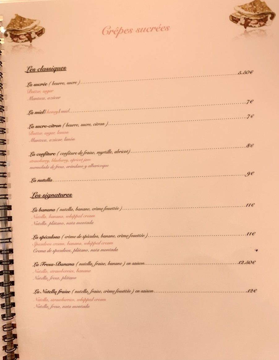 La Crêperie Eiffel menu 3