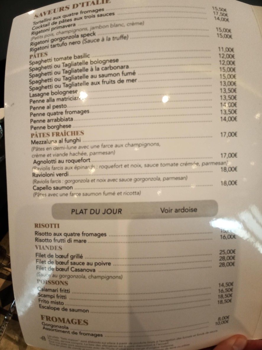 Restaurant Paparotti Boulogne-Billancourt menu 3