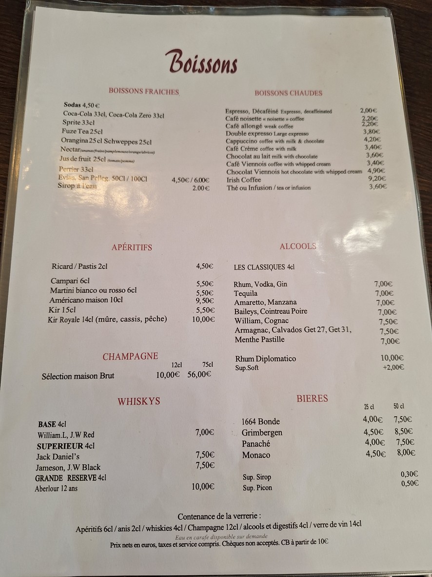 Restaurant Villa Murat menu 3