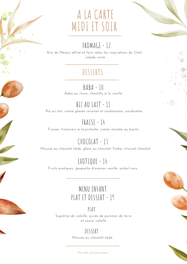Dame Augustine menu 2