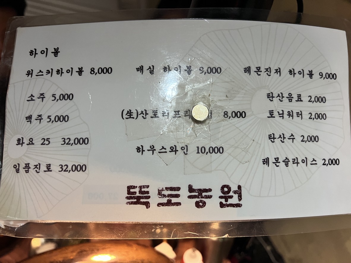 Ddukdo Nongwon menu 3