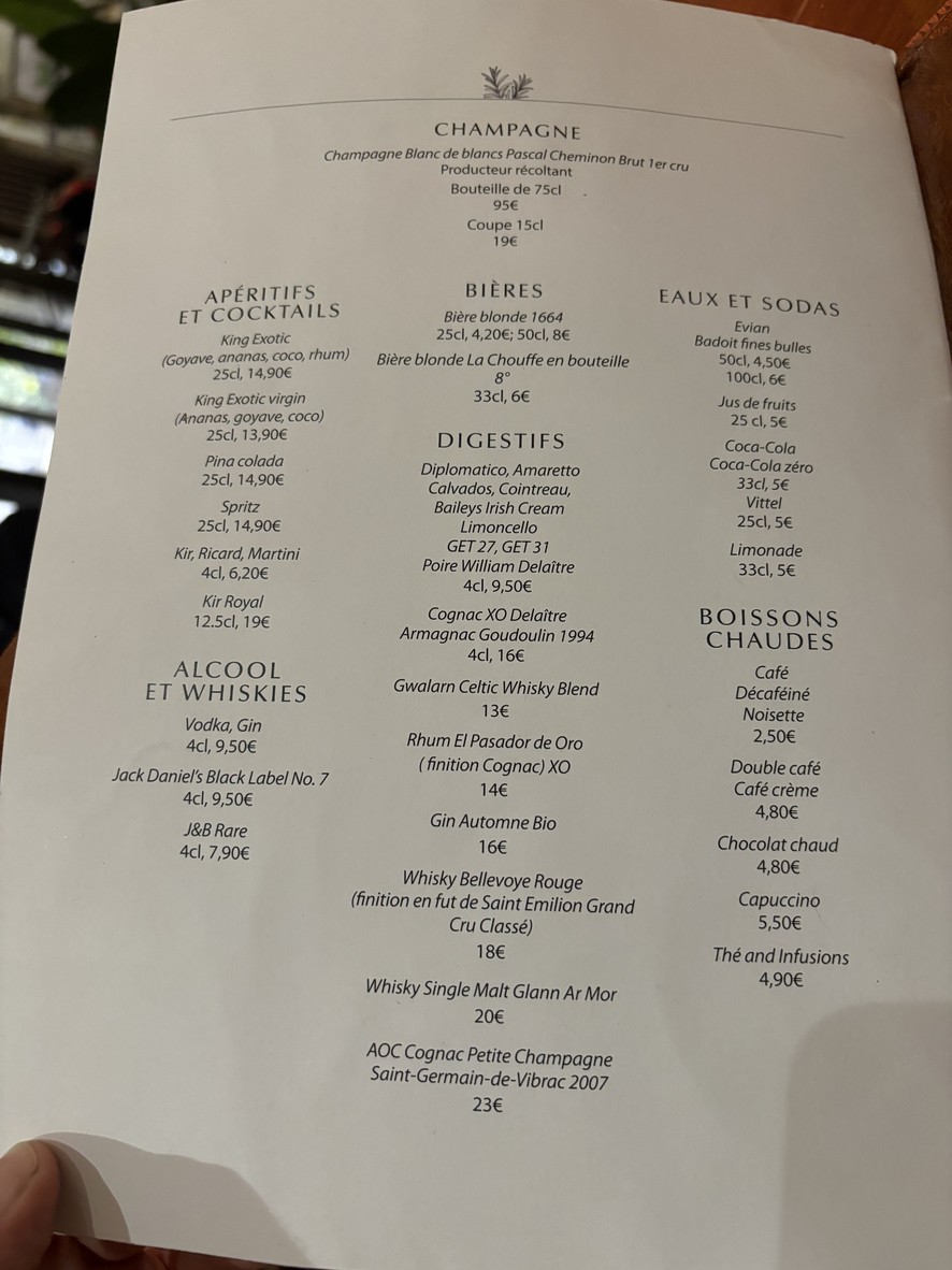 Bistro V menu 3