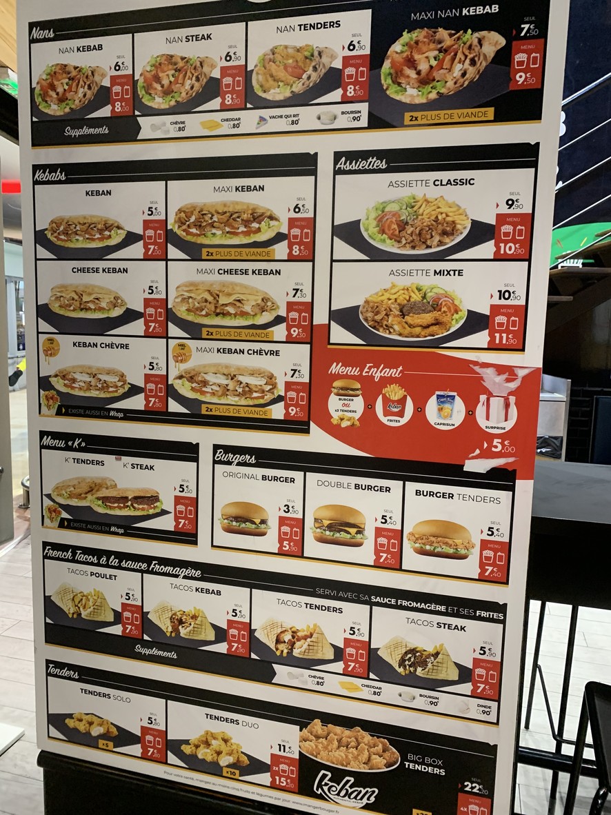 KEBAN - Authentic Kebab Bagnolet menu 1