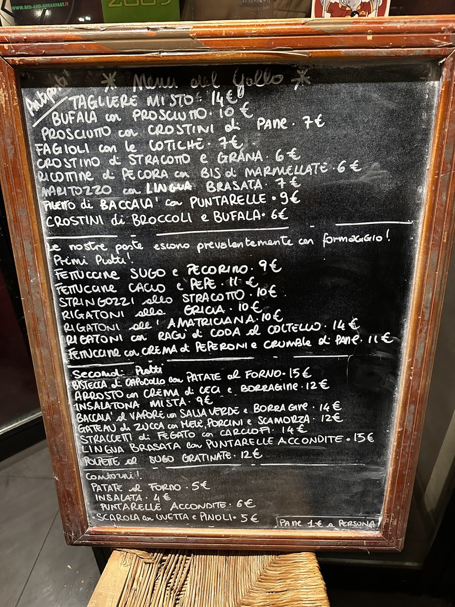 Trattoria Gallo Brillo menu 1