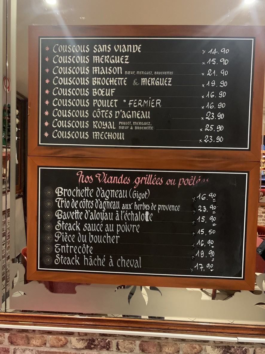 L'Imprévu menu 1