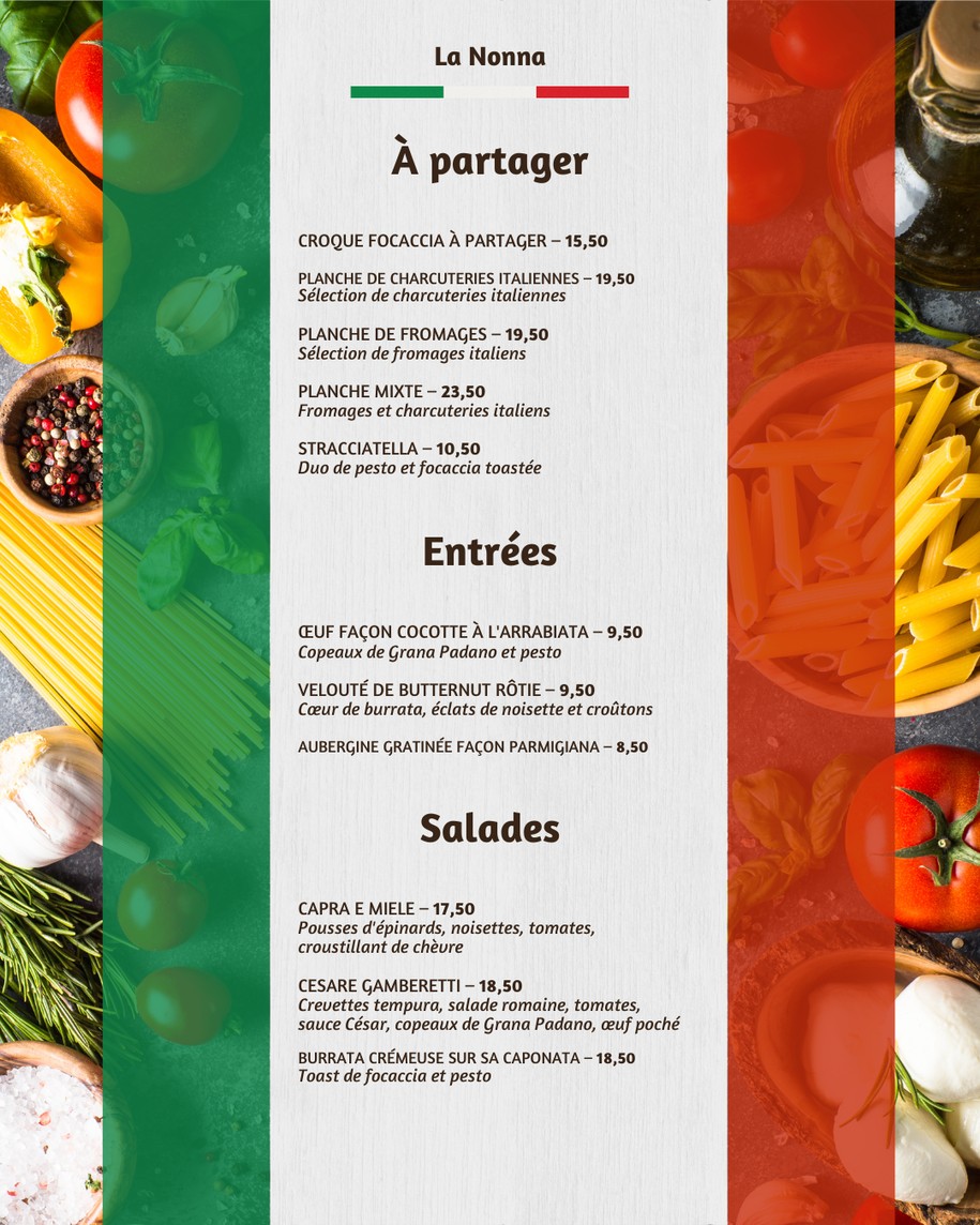 La Nonna menu 1