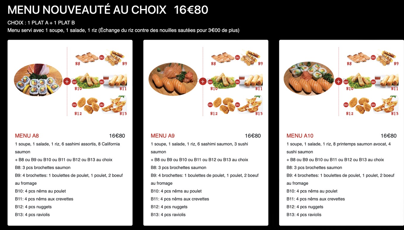 Tokyo Sushi (LE PERREUX) menu 2