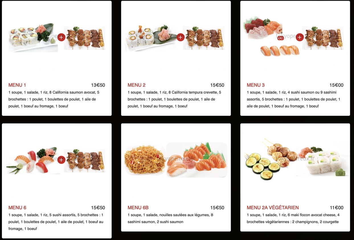 Tokyo Sushi (LE PERREUX) menu 3