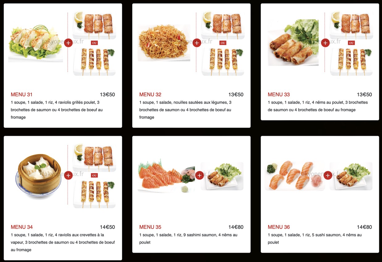Tokyo Sushi (LE PERREUX) menu 5