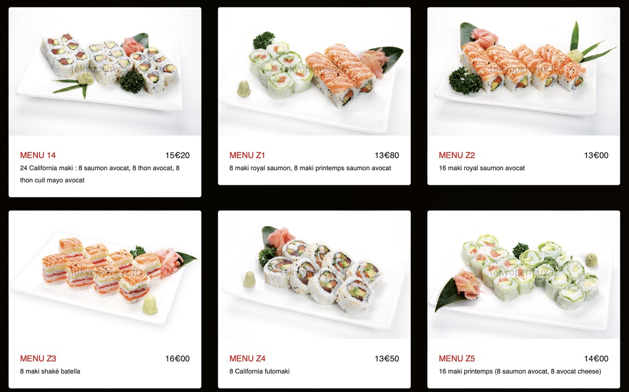 Tokyo Sushi (LE PERREUX) menu 6