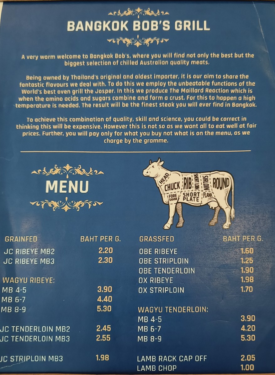 曼谷鲍勃 menu 1