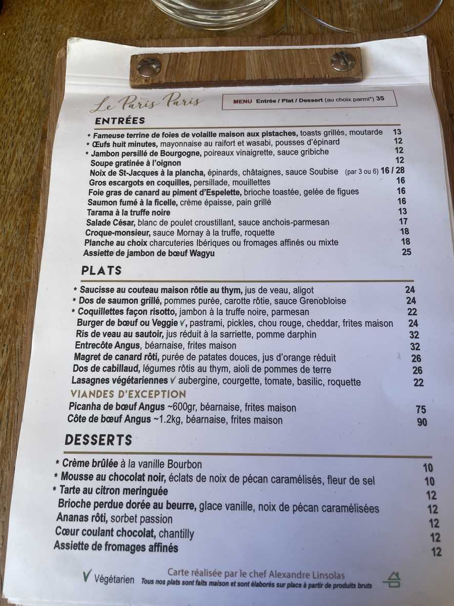 Le Paris Paris menu 4